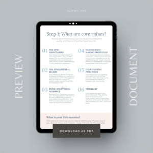 10 Step Guide to Defining Core Values | Business Printable | Core Value Worksheet PDF | Business Planning | Core Value Planner Example Page Values Purpose